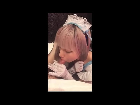 ❤️ 日本偶像[mayuka]，法国女仆装，第一部分，口交和用乳液打飞机 ❤❌ 自制毛片